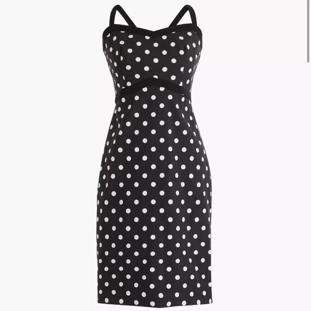 J.Crew Polka Dot Stretch Faille Sheath Dress